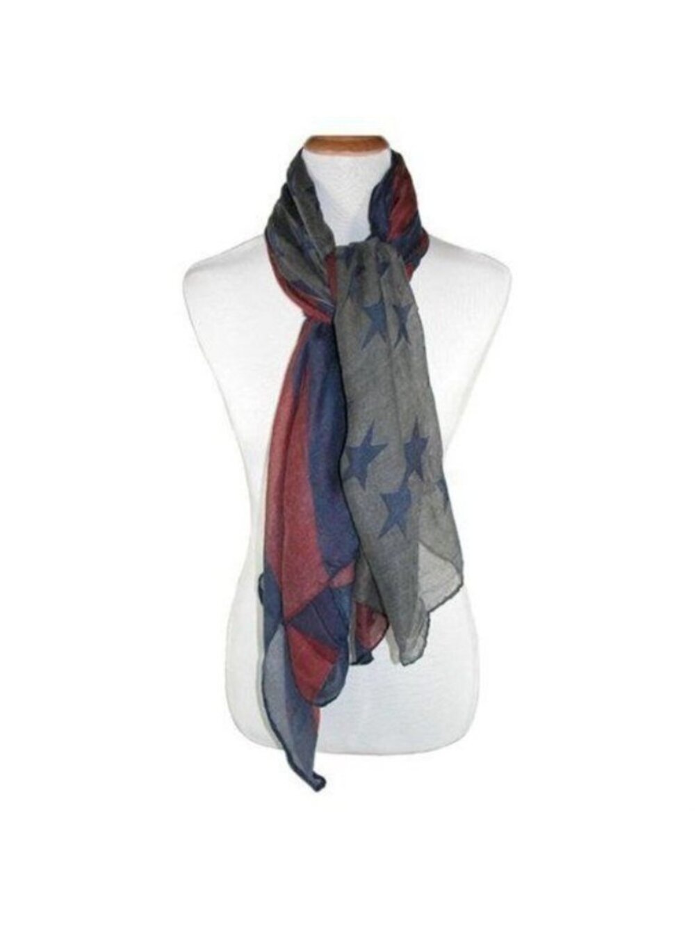 NEW American Flag  39" x 71" Scarf Patriotic Red Blue Shawl Scarf Stars Stripes
